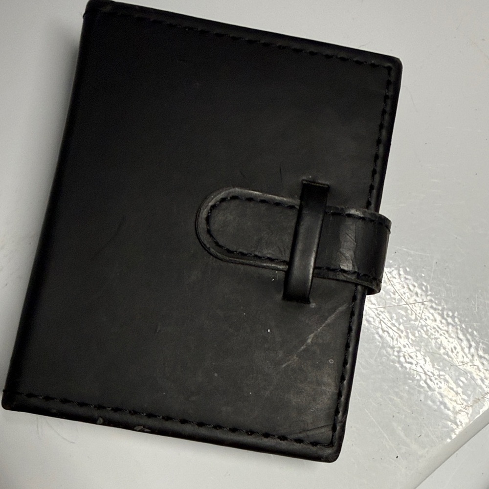 Elegant Black Leather Card Holder